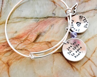 Memorial ADJUSTABLE Bracelet, Choose Your Metal Adjustable Bangle, Stackable, Personalized Bangle, Charm Bracelet, Your Quote, Name, Mantra