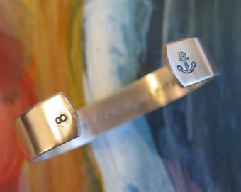Message Bracelet - Custom Bracelet - Personalized Bracelet Cuff - Custom Hand Stamped - Your Name, Quote - Personalized Stamped Bracelet