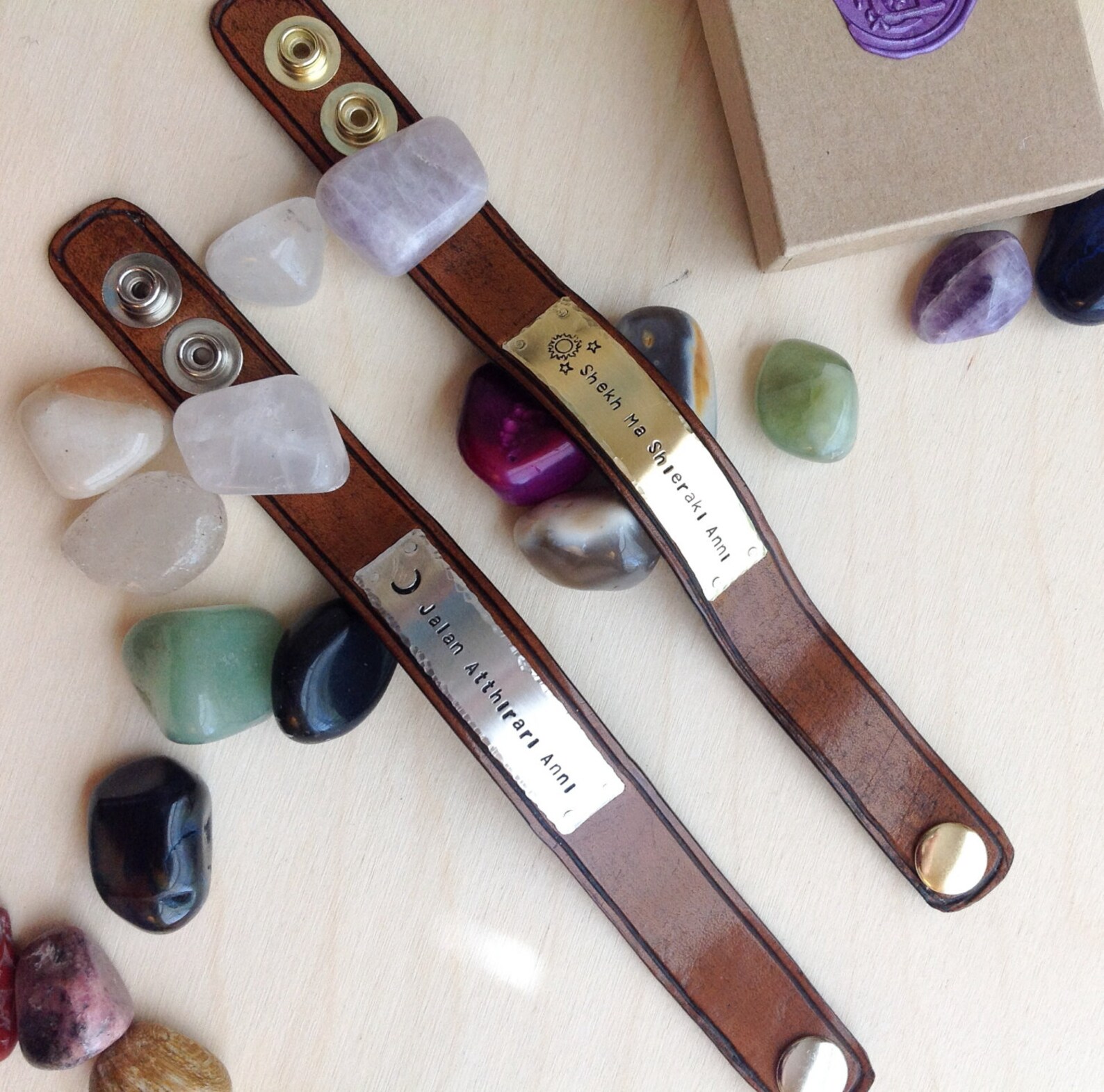 Leather Bracelet Personalized Leather Cuff Bracelet Custom Etsy