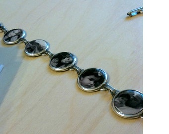 Custom Bracelet -Custom Photo Bracelet (One) - 5 Personal Photos - Antiqued Silver, Personalized Photo Bracelet, Picture Bracelet