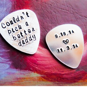 Textured Personalized Guitar Pick Choose Your Texture - Hand Stamped, Personal Plectrum - Guitar Lover, Boyfriend, Husband, Him Gift, Pluck