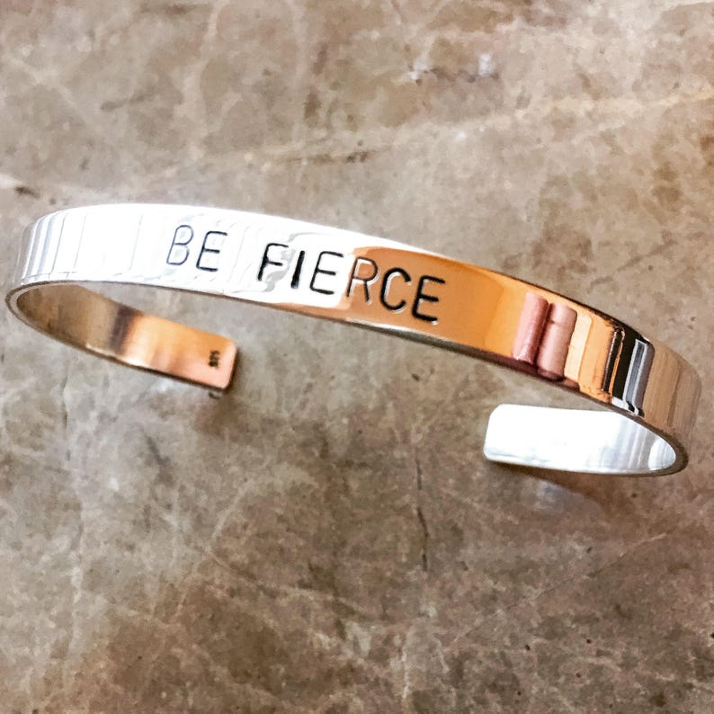 Quote Bracelet Custom Stamped Bracelet Personalized Etsy