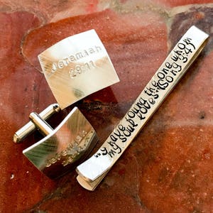 Bible verse Round/Square Personalized Cuff Links, Custom Cufflinks, Hand Stamped Cufflinks, Personalize with Your Name or Quote Cuff links