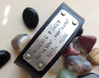 Invisible Rivet Custom Leather Cuff Personalized leather cuff