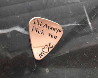 Personalized Guitar Pick - custom Guitar pick, Guitar Pick Personalized, Guitar Player Musician - Hand Stamped, Pluck it, shred, music lover