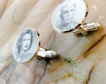 Photo CuffLinks Your Photo - picture  Cuff Links - Memories Dad, Grandpa, Best Man, Groom