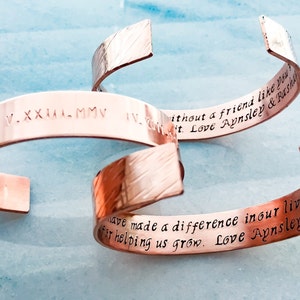 Hostess gift, handmade Custom Bracelet Cuff, Express how you feel and they’ll see it daily, bluecornercreasigns, bridal party