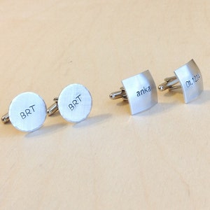 Personalized Cuff Links Custom Cuff links Square Stamped Cufflinks Your Name, Quote Personalized Stamped Cufflinks image 4