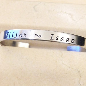 Hand Stamped Bracelet Custom Hand Stamped Bracelet Personalized Bracelet Cuff Your Name, Quote Personalized Stamped Bracelet image 2