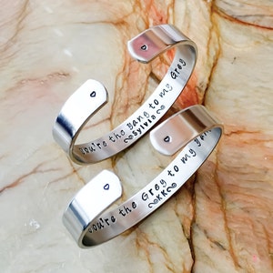 Youre My Person, Custom Hand Stamped Bracelet, Personalized Bracelet Custom Stamped Your Quote, Heart, moon, wave, star image 2