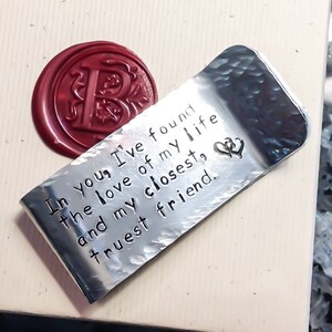 Custom Money Clip Personalized Money Clip Hand Stamped Money Clip Groomsmen Gift Mens Gift image 1