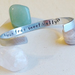 Run Free Stamped Metal Bracelet, Custom Hand Stamped Bracelet, Personalized Bracelet Cuff , Name, Quote - Personalized Stamped Bracelet
