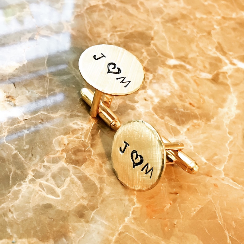 Silver tone personalized Cuff links Quote Your Name Initials Gold Brass Personalized Cuff Links Copper Custom Cuff links for Him