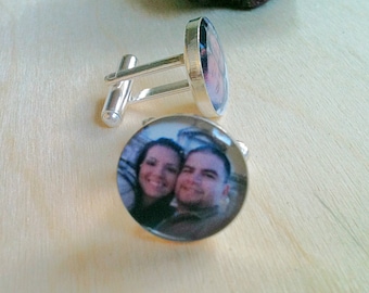 CuffLinks Customized with Your Photo - Photo Cuff Links - Beautiful Memories for Dad, Grandpa, Best Man, Groom