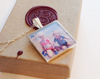Solid Sterling Photo Necklace WATERPROOF, Personalize Photo Pendant, Personalize Picture Necklace, Picture Pendant