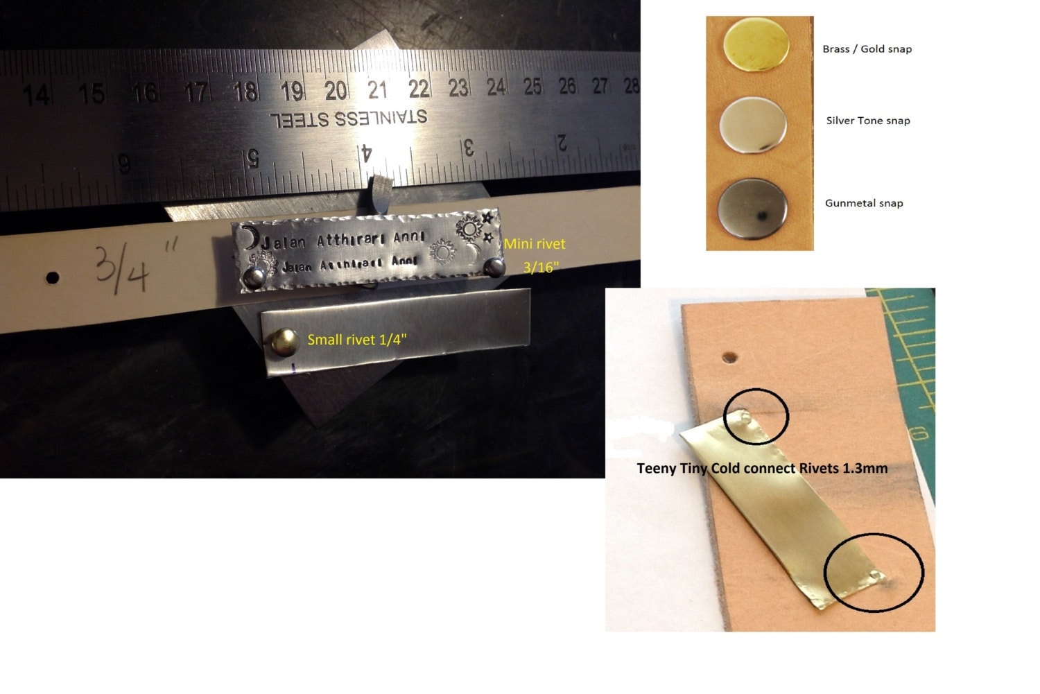 Invisible Rivet Custom Leather Cuff, Personalized Leather Cuff Bracelet ...