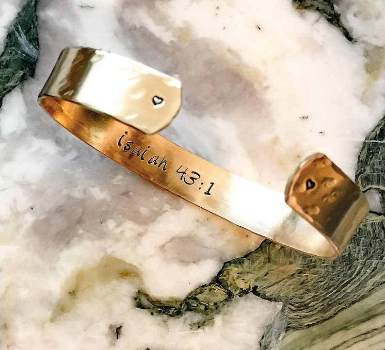 Hidden/Visible Personalized Bracelet Cuff, Hand Stamped Custom Made, Mothers Day, Bridesmaid Gift, Gift for Her, Sister, GPS, Love Positive image 4