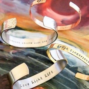 Mother’s Day bracelet gift personalized  Metal Bracelet  -  Cuff