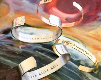 Mother’s Day bracelet gift personalized  Metal Bracelet  -  Cuff