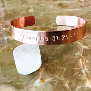 Bible Verse Bracelet - Proverbs Custom Bracelet - Personalized Bracelet Cuff - Custom Stamped Bracelet - Pick Your Verse - Stamped Bracelet