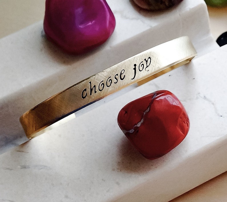 Quote Bracelet Custom Stamped Bracelet Personalized Etsy