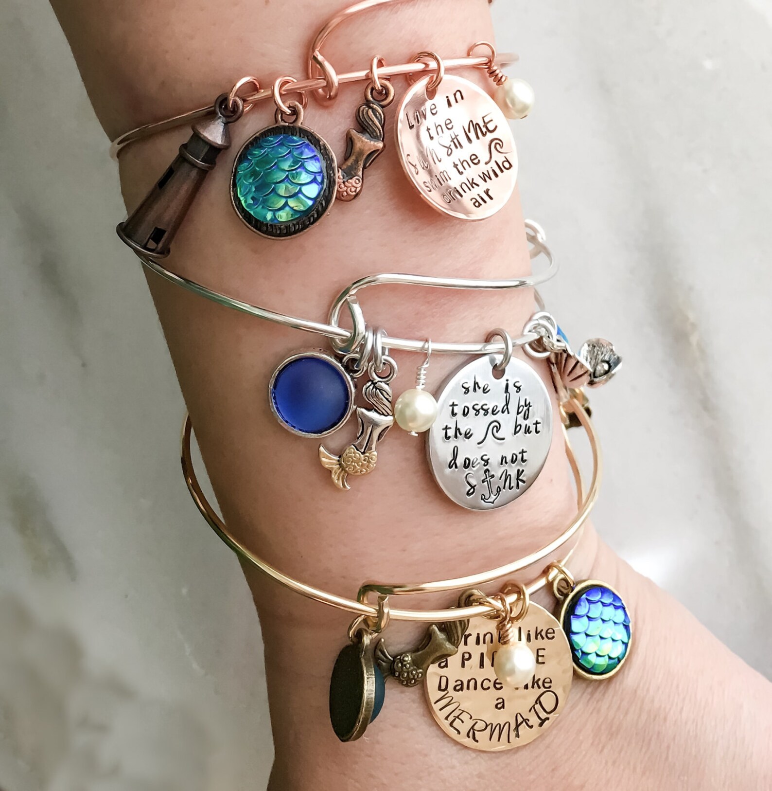Babyhug Bracelets & Bangles with Mermaid Applique Charms Free Size Pack of 3 - Multicolor