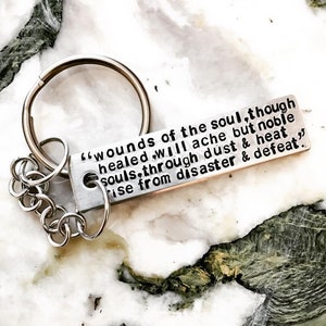 Custom Keychain - Hand Stamped Keychain - Personalized Stamped Keychain - Your Name, Quote