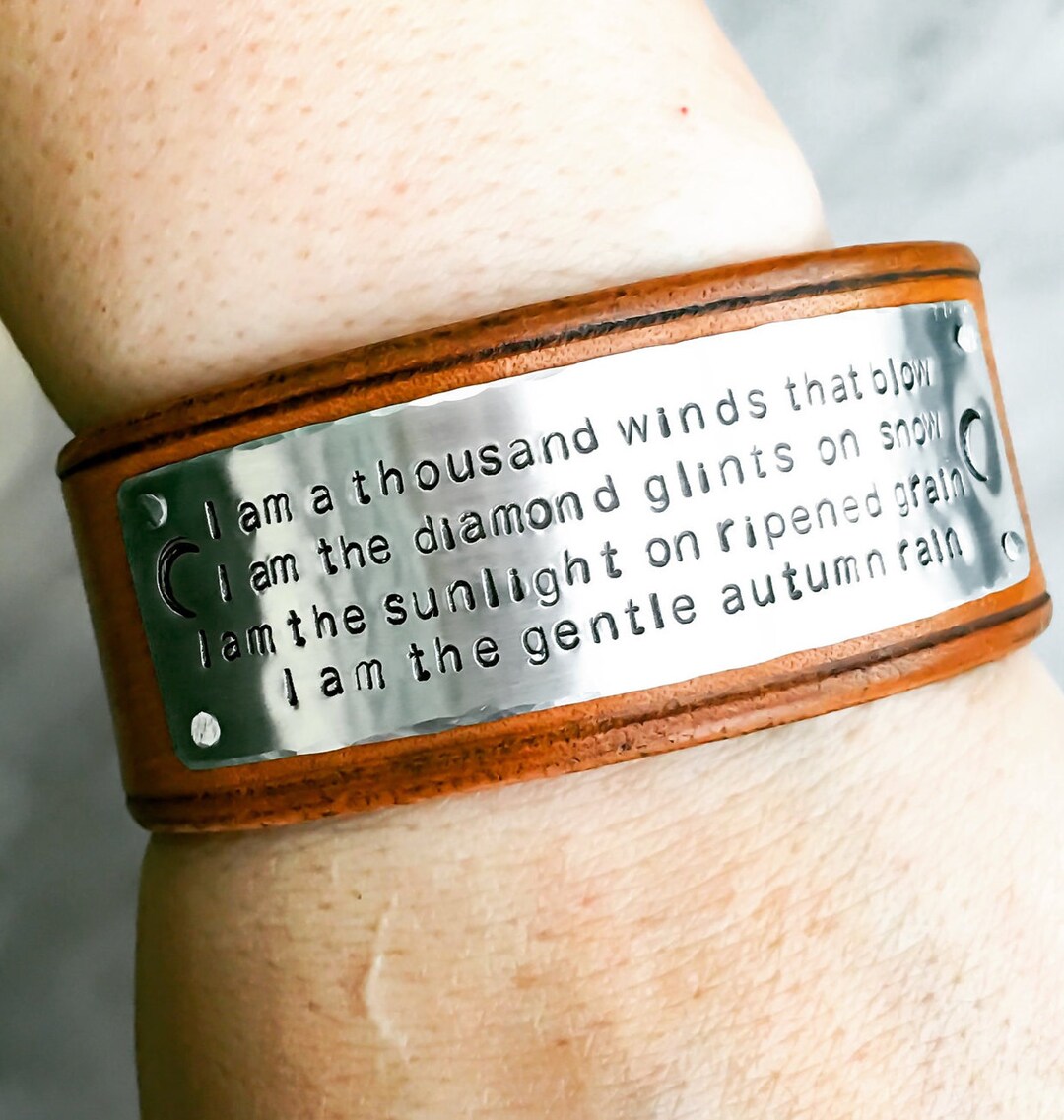 Invisible Rivet Custom Leather Cuff, Personalized Leather Cuff Bracelet ...