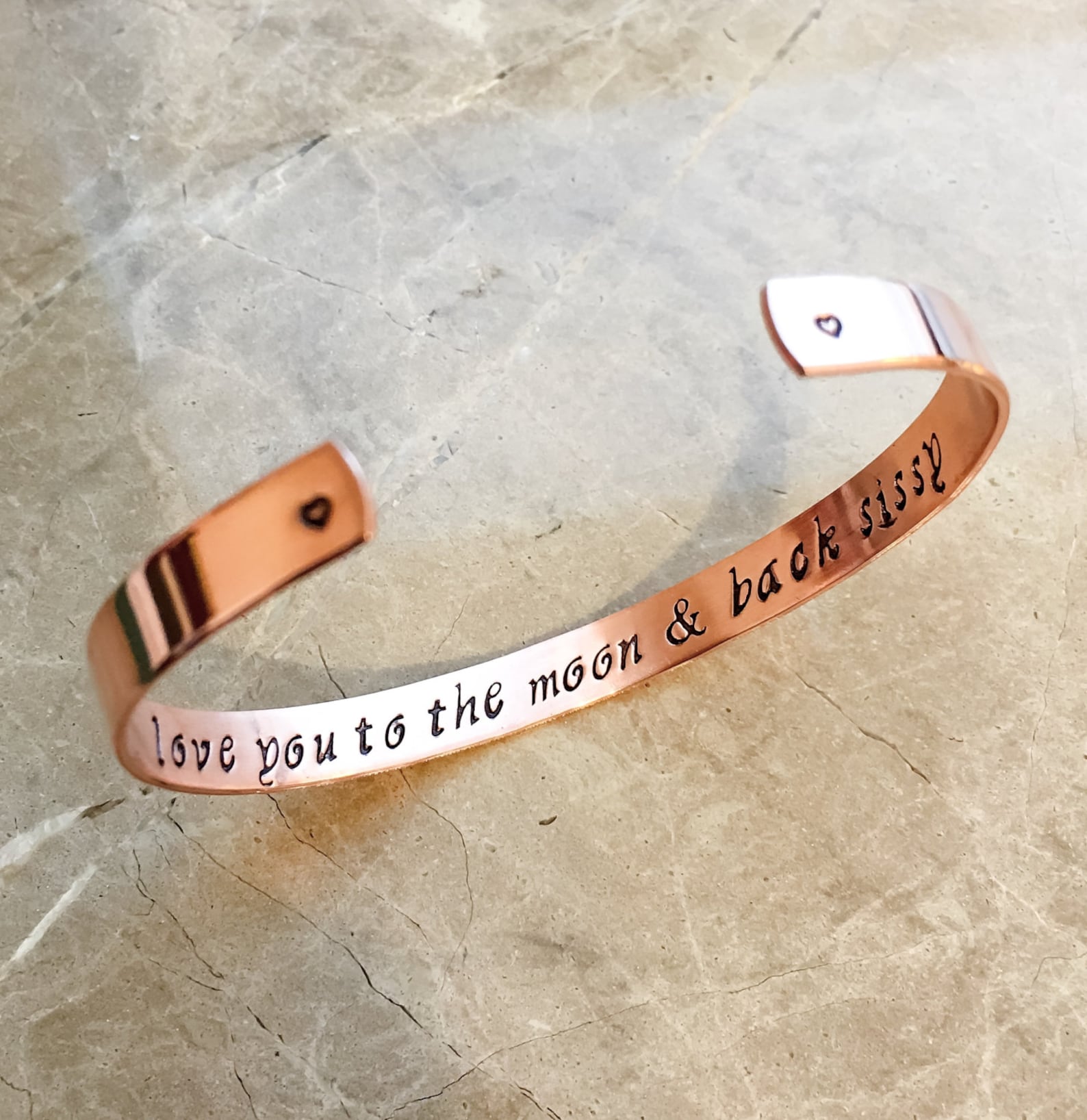 Quote Bracelet Custom Stamped Bracelet Personalized Etsy