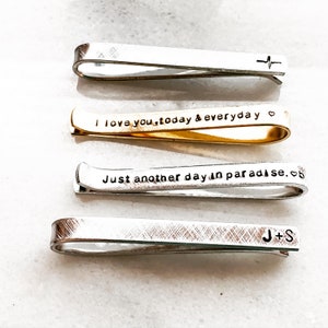 Metal tie bar anniversary gift