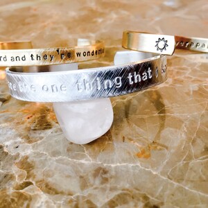 Love Message Custom Bracelet - Personalized Bracelet Cuff - Custom Hand Stamped Bracelet - Your Name, Quote, Graduation Gift, Birthday Gift