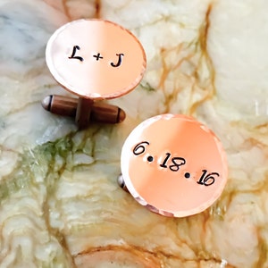 Personalized cuff links for Groom  - Personalized Cuff links - Your Name, Quote, Initials, Monogram - Personalized Stamped Cuff links