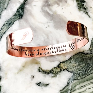 Bride Wife Mother Daughter Bond - Custom Hand Stamped Bracelet - Personalized Bracelet Cuff - Thank you for always being there