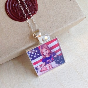 WATERPROOF Photo Necklace with SOLID Sterling Silver Options, Personalize Photo Pendant, Personalize Picture Necklace, Picture Pendant