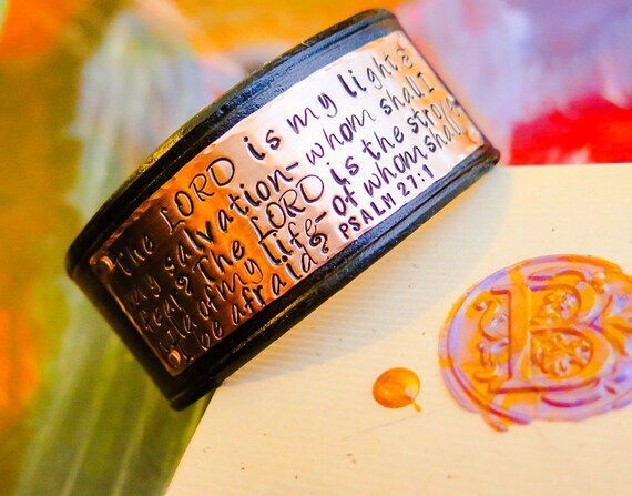 Leather cuff bracelet with metal quote clearance