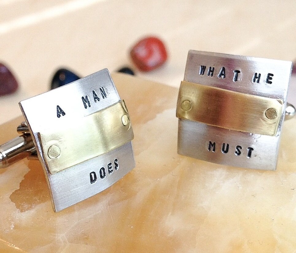 Personalized Hand Stamped Cufflinks Custom Cufflinks Domed Etsy