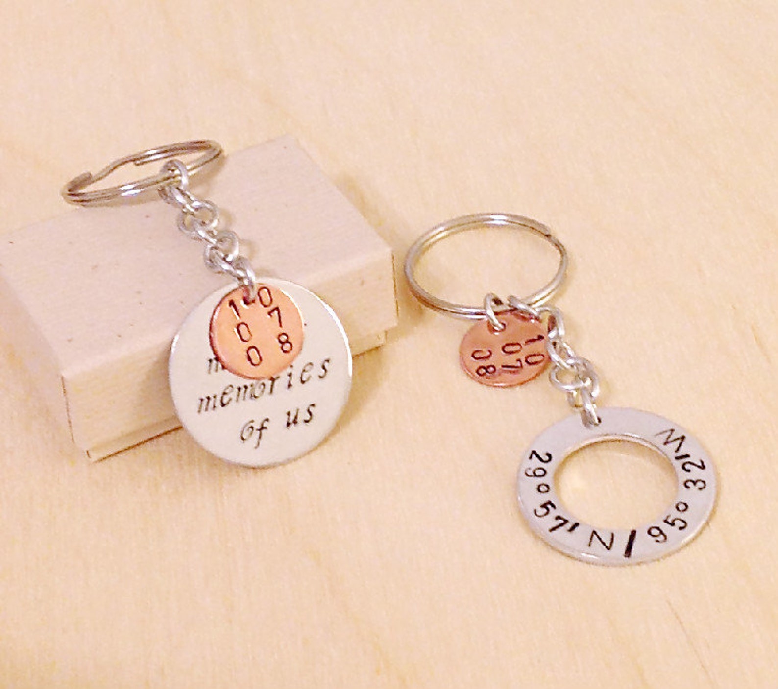 Custom Key Chain Hand Stamped Key Chain Personalized Etsy