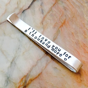 Custom Tie Bar Secret, Personalized Tie bar, Hand stamped Tie Bar – Neck Tie, Customized Tie Bar, Custom Tie Clasp, Personalized Tie Holder