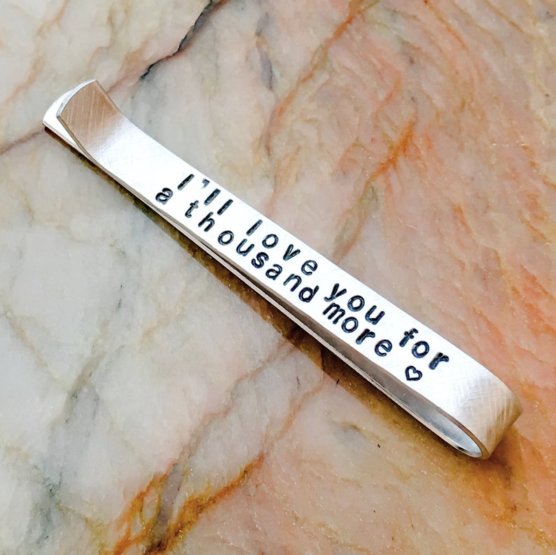 Personalized Tie bar Custom Tie Bar Secret Custom Tie Clasp Hand stamped Tie Bar \u2013 Neck Tie Customized Tie Bar Personalized Tie Holder