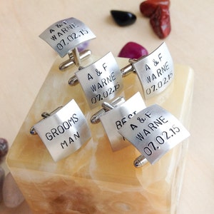 Domed Custom Cuff Links - Customized Cufflinks - Personalized Stamped Cufflinks - Your Name, Quote - Personalized Stamped Cufflinks
