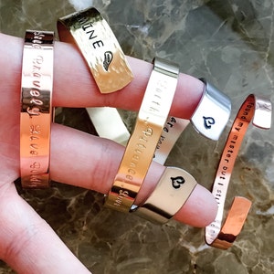 Personalized Cuff Bracelet, Custom Hand Stamped Bracelet - Hand Stamped Bracelet - Custom Bracelet Cuff, Your Quote, Mantra, sister, wedding