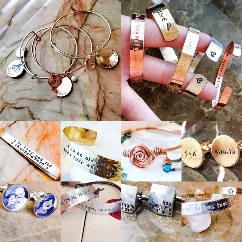 Custom Bracelet Personalized Hand Stamped Bracelet Custom Etsy