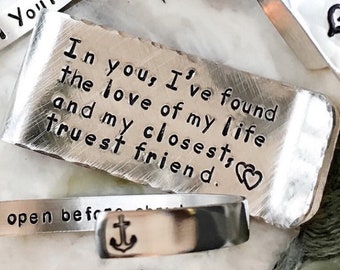 Love of My Life, Personalized Money Clip - add your own quote - Boyfriend Groom Husband Gift