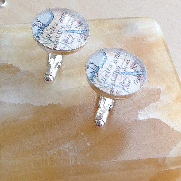 Map Cuff Links - Cuff Links Customized with Map - Memories for Dad, Grandpa, Best Man, Groomsmen, Honeymoon - Maryland