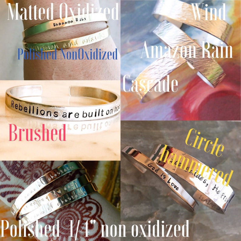 Quote Bracelet Custom Stamped Bracelet Personalized Etsy