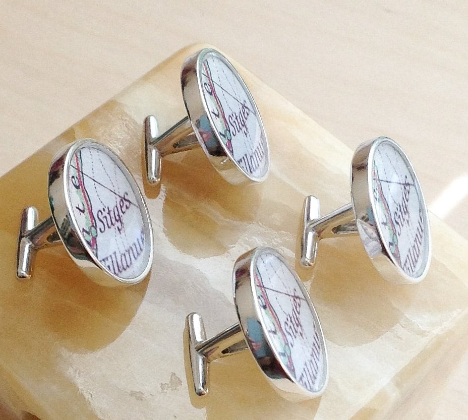 Custom Memorial Photo Cufflinks, Personalized Photo Cufflinks, Cool Gifts for Men, Custom Wedding Silver Plated or Black Cuff Link