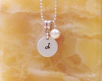 Personalized Necklace - Hand Stamped Initial - Personalized Stamped Necklace, Couple, sister, best friend, Hand Stamped Necklace