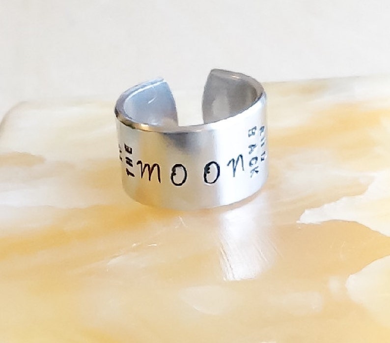 Stamped Metal Ring Band Custom Hand Stamped Ring Band Etsy