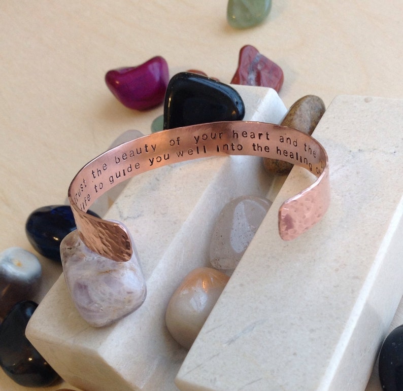 Quote Bracelet Custom Stamped Bracelet Personalized Etsy