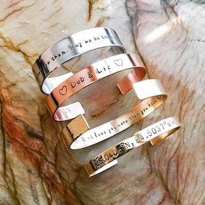 Daily Reminder Message Bracelet - Personalized Cuff - Customize a special sentiment or phrase to carry with you